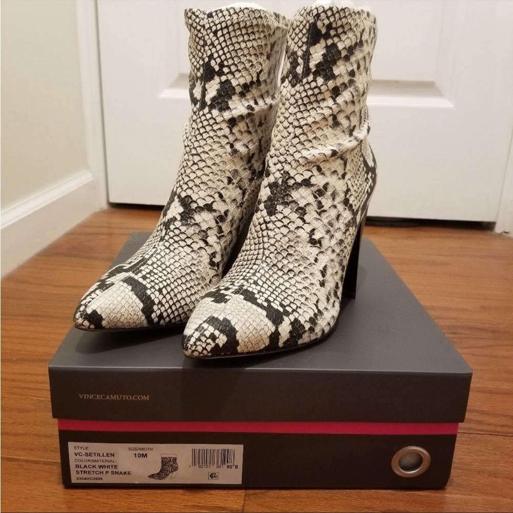 Vince Camuto Setillen Bootie Snakeskin look sz 10 - Picture 7 of 8